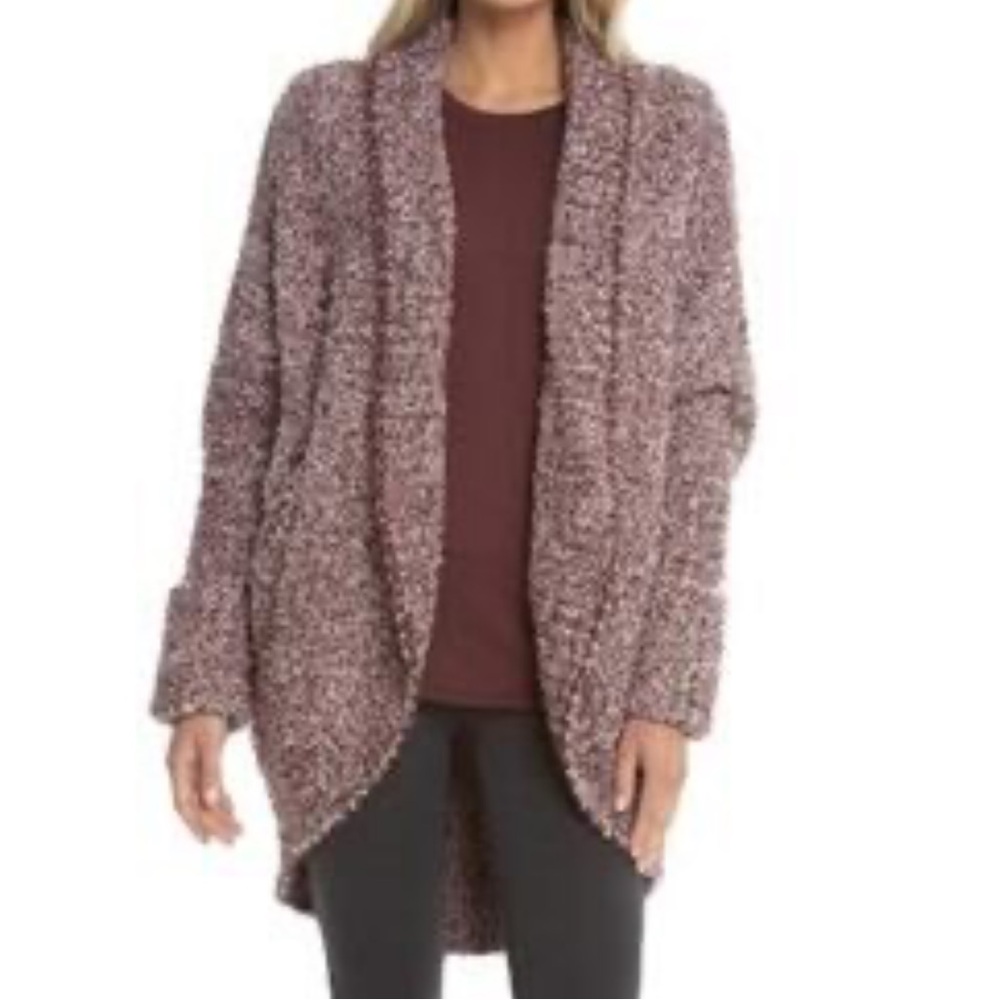 Barefoot dreams cozy chic circle cardigan Chunky brown S/M Fall Autumn